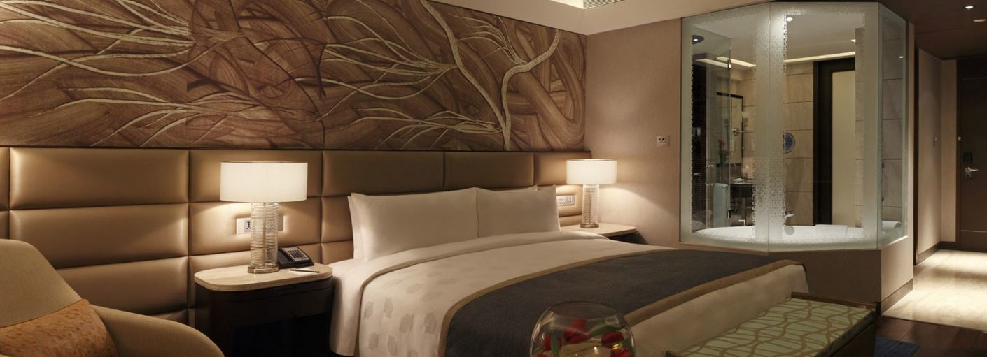 The Leela Ambience Convention Hotel Delhi Nueva Delhi Exterior foto A bedroom at the hotel